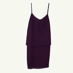 Naked Zebra Spaghetti Strap Sleeveless Blouse Solid Purple Size Medium
